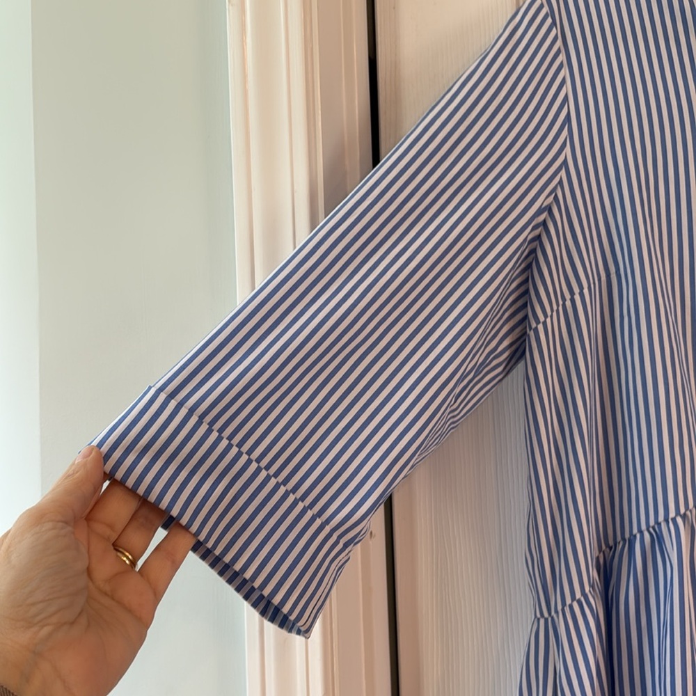 TUCKERNUCK Blue and White Stripe Royal Shirt Dress, Size XL - Picture 7 of 12
